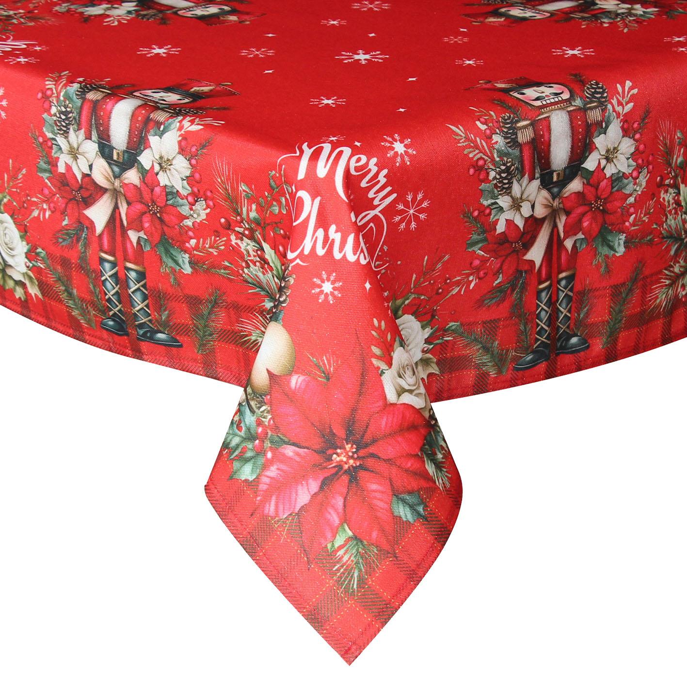 GD LOVES XMAS Tovaglia Natalizia 85x85 cm Decorazione Tavola Festiva in Stile Elegante con Dettagli Oro e Argento