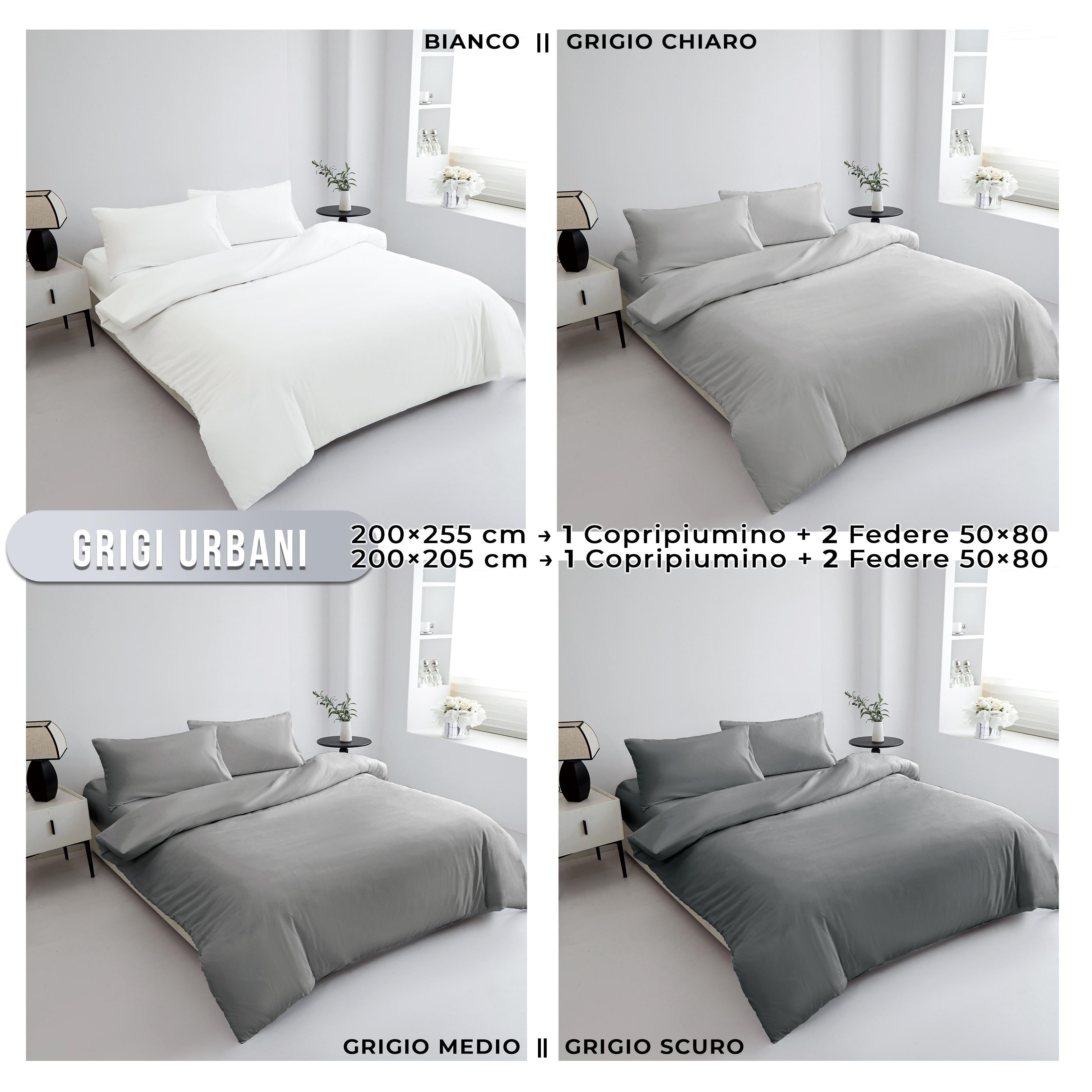 GD LOVES YOUR HOME Parure Copripiumino in Microfibra Extra Morbida 3 Misure 200x155/200x205/200x255 + Federe 50x80 cm Traspirante Anti-Pilling Facile da Lavare 14 Colori Coordinati