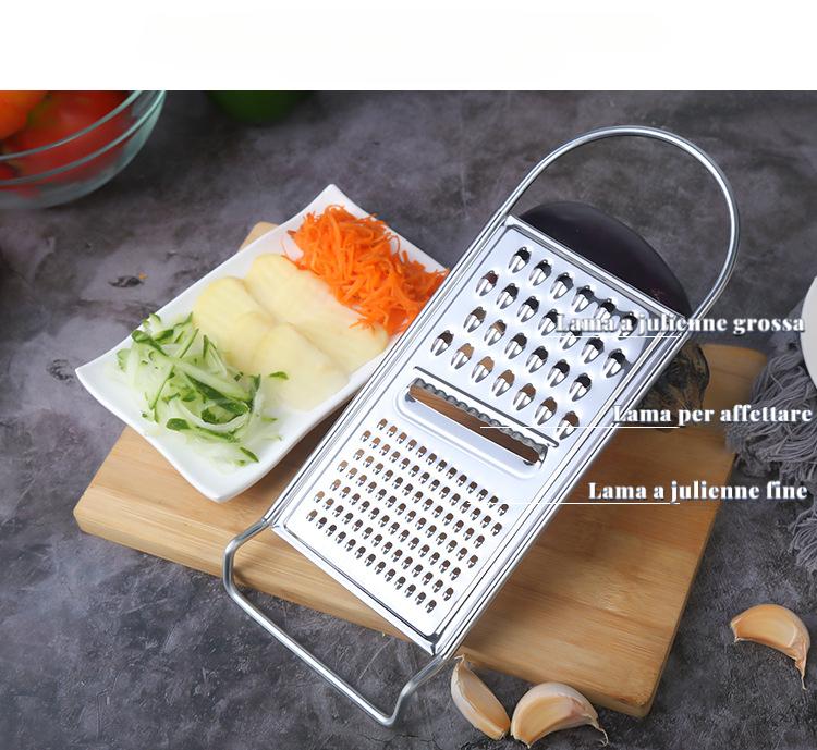 GD LOVES YOUR HOME Affettatrice a Julienne in Acciaio Inox con 3 Modalità di Taglio – Taglia Verdure e Formaggi, Design Ergonomico